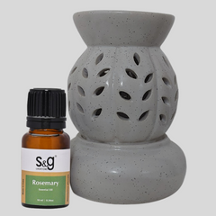 DIY AROMA: Ceramic Oil Diffuser Electric with Rosemary Essential Oil 10ml