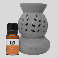 DIY AROMA: Ceramic Oil Diffuser Electric with Orange Essential Oil 10ml