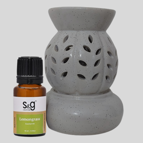 DIY AROMA: Ceramic Oil Diffuser Electric with Lemongrass Essential Oil 10ml