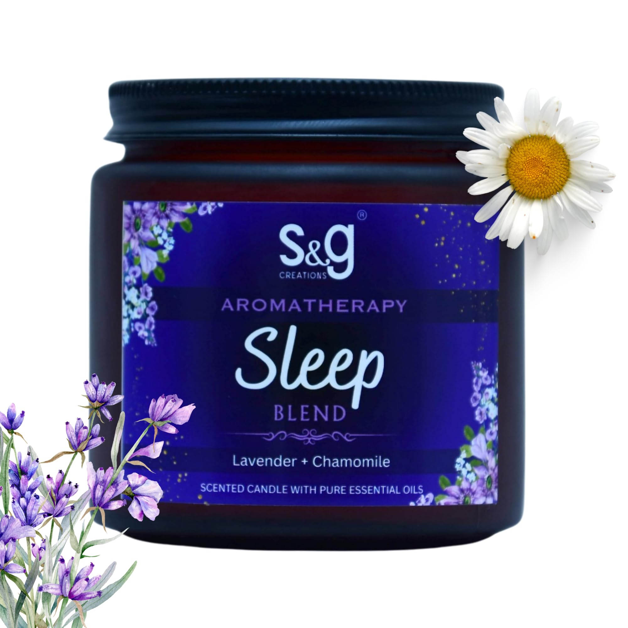 Luxury sleep candle | Soy Wax | Lavender candles for sleep | Aromatherapy for sleep | Sleep Inducing Candle |200g Net Weight